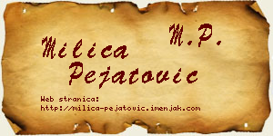 Milica Pejatović vizit kartica